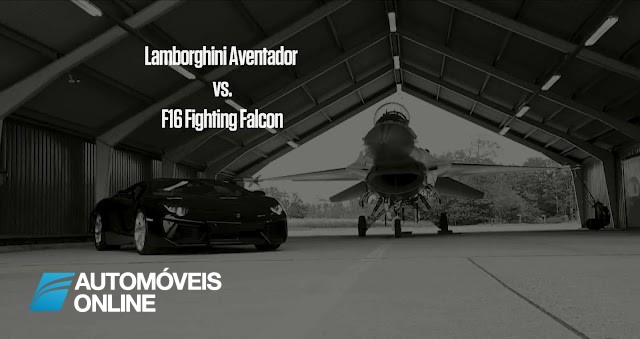 Será que Lamborghini Aventador vence F-16 Fighting Falcon