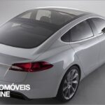 New Tesla model s-sedan rear View electricar