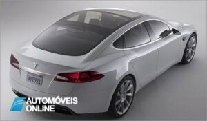 New Tesla model s-sedan rear View electricar