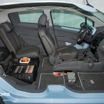 first view New Chevrolet Spark EV interior cut profile and bateries view 2013