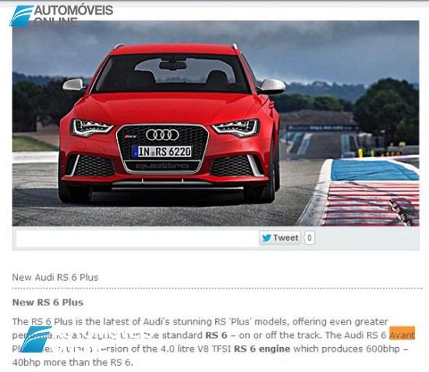 UPS! Revelado sem querer o Novo Audi RS6 Avant Plus 